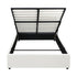 Bed Frame Double Size Gas Lift Base Storage Leather White