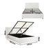 Bed Frame Double Size Gas Lift Base Storage Leather White