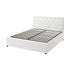 Bed Frame Double Size Gas Lift Base Storage Leather White