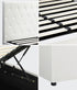 Bed Frame Double Size Gas Lift Base Storage Leather White