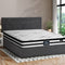 Oikiture Bed Frame Queen Size Gas Lift Base with Mattress Velvet Grey