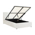 Bed Frame King Single Gas Lift Base Storage Leather White