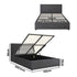 Bed Frame Queen Size Gas Lift Base Storage Fabric Grey