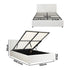 Bed Frame Queen Size Gas Lift Base Storage Leather White