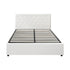Bed Frame Queen Size Gas Lift Base Storage Leather White