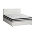 Oikiture Bed Frame King Size Gas Lift Base with Mattress White Leather
