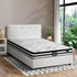 Oikiture Bed Frame King Single Size with Mattress White Leather