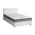 Oikiture Bed Frame King Single Size with Mattress White Leather