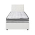 Oikiture Bed Frame King Single Size with Mattress White Leather