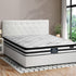 Oikiture Bed Frame Queen Size Gas Lift with Mattress White Leather