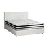 Oikiture Bed Frame Queen Size Gas Lift with Mattress White Leather