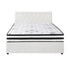 Oikiture Bed Frame Queen Size Gas Lift with Mattress White Leather
