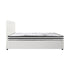 Oikiture Bed Frame Queen Size Gas Lift with Mattress White Leather