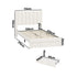 Bed Frame King Single Headboard Platform with Drawer Beige