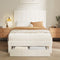 Bed Frame King Single Headboard Platform with Drawer Beige