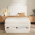 Bed Frame King Single Headboard Platform with Drawer Beige