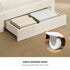 Bed Frame King Single Headboard Platform with Drawer Beige