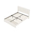 Queen Bed Frame Headboard Platform Base with Drawer Beige