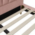 Bed Frame Double Size Scallop-Shape Bedhead Pink Velvet