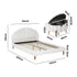 Oikiture Boucle Bed Frame with Ottoman Set Scallop Shaped Sherpa Bedhead Double