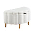 Oikiture Boucle Bed Frame with Ottoman Set Scallop Shaped Sherpa Bedhead Double