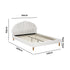 Bed Frame Double Size Scallop-Shape Bedhead White Boucle