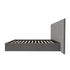 Double Gas‑Lift Bed Frame – Extended Velvet Headboard, Storage, Grey