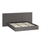 King Gas‑Lift Bed Frame – Extended Velvet Headboard, Storage, Grey