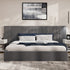 King Gas‑Lift Bed Frame – Extended Velvet Headboard, Storage, Grey