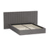 Queen Gas‑Lift Bed Frame – Extended Velvet Headboard, Storage, Grey