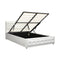 Double Bed Frame with Storage Space Gas Lift White