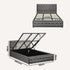 King Bed Frame with Storage Space Gas Lift Grey
