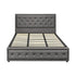 King Bed Frame with Storage Space Gas Lift Grey
