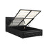 King Single Bed Frame with Storage Space Gas Lift Black
