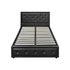 King Single Bed Frame with Storage Space Gas Lift Black