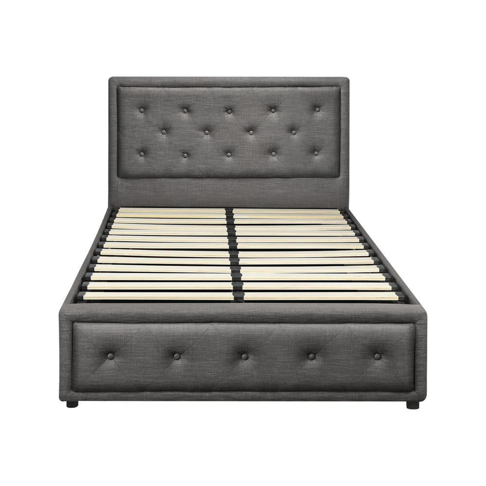 King Single Bed Frame with Storage Space Gas Lift Grey