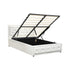 King Single Bed Frame with Storage Space Gas Lift White