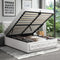 King Single Bed Frame with Storage Space Gas Lift White