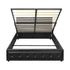 Queen Bed Frame with Storage Space Gas Lift Black
