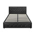Queen Bed Frame with Storage Space Gas Lift Black