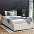 Bed Frame King Single Gas Lift Base Velvet Cream