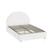 Oikiture Bed Frame Double Size With Gas Lift Base PU Leather White