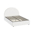 Oikiture Bed Frame Double Size With Gas Lift Base PU Leather White