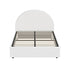 Oikiture Bed Frame Double Size With Gas Lift Base PU Leather White