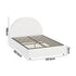 Oikiture Bed Frame Double Size With Gas Lift Base PU Leather White