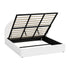Oikiture Bed Frame King Size With Gas Lift Storage Base LED Lights Boucle White