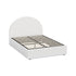 Oikiture Bed Frame King Single With Gas Lift Base LED Boucle White