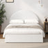 Oikiture Bed Frame King Single With Gas Lift Base PU Leather White
