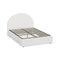 Oikiture Bed Frame Queen Size With Gas Lift Storage Base LED Lights Boucle White