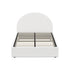 Oikiture Bed Frame Queen Size With Gas Lift Storage Base LED Lights Boucle White